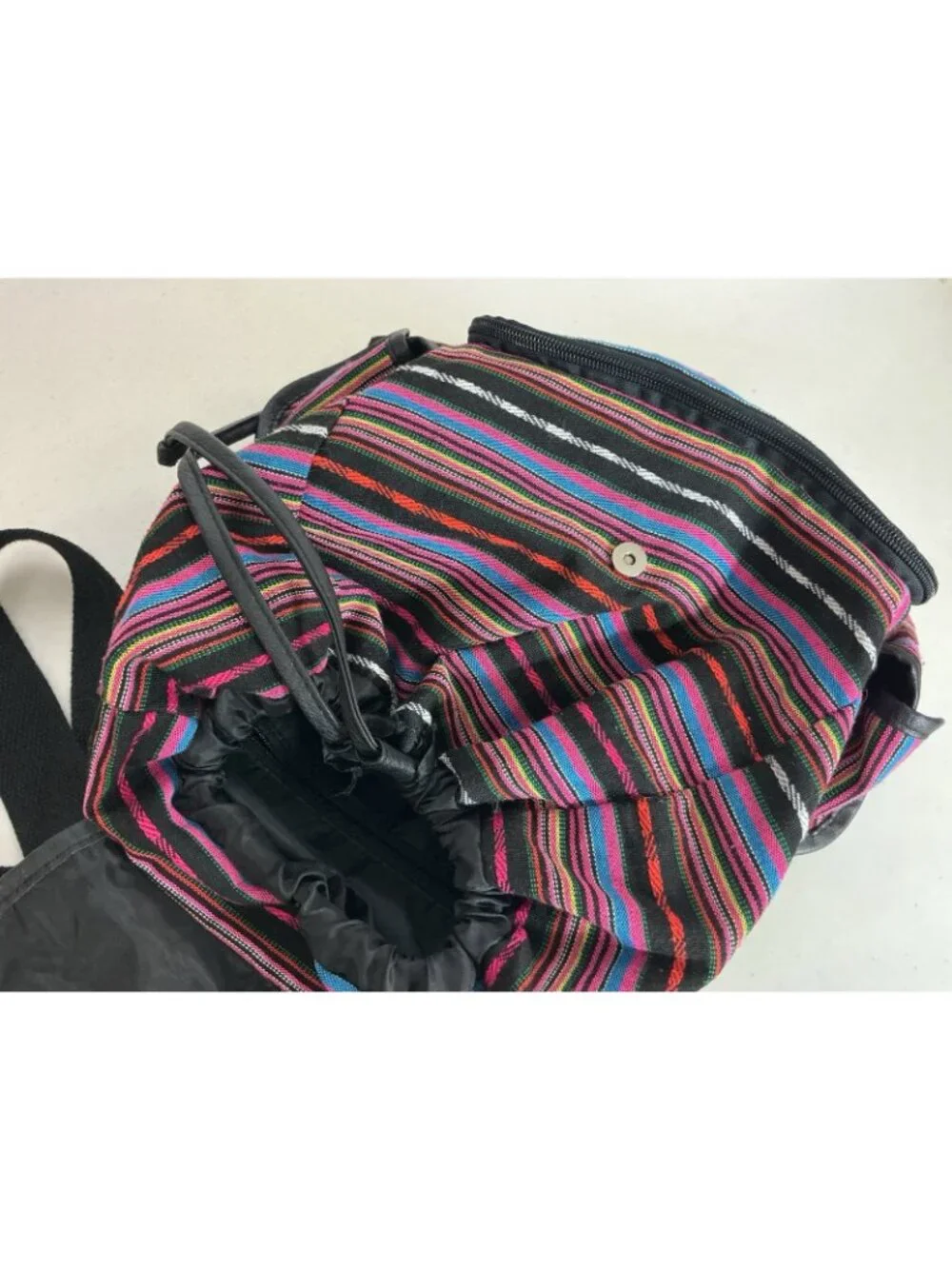 Baja Boho Backpack Unisex Woven Serape Bag Drawstring Hippie